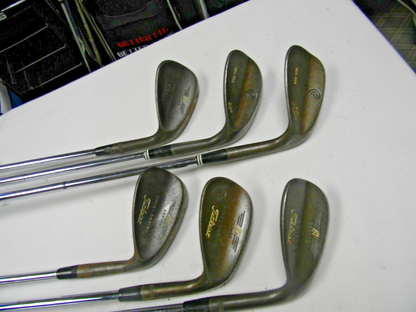 SIX VINTAGE RAW WEDGES CLEVELAND RTG 588  TITLEIST VOKEY ASSTD LOFTS BOUNCES