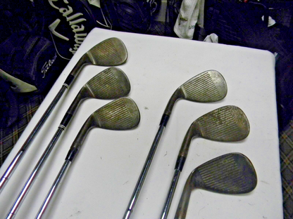 SIX VINTAGE RAW WEDGES CLEVELAND RTG 588  TITLEIST VOKEY ASSTD LOFTS BOUNCES